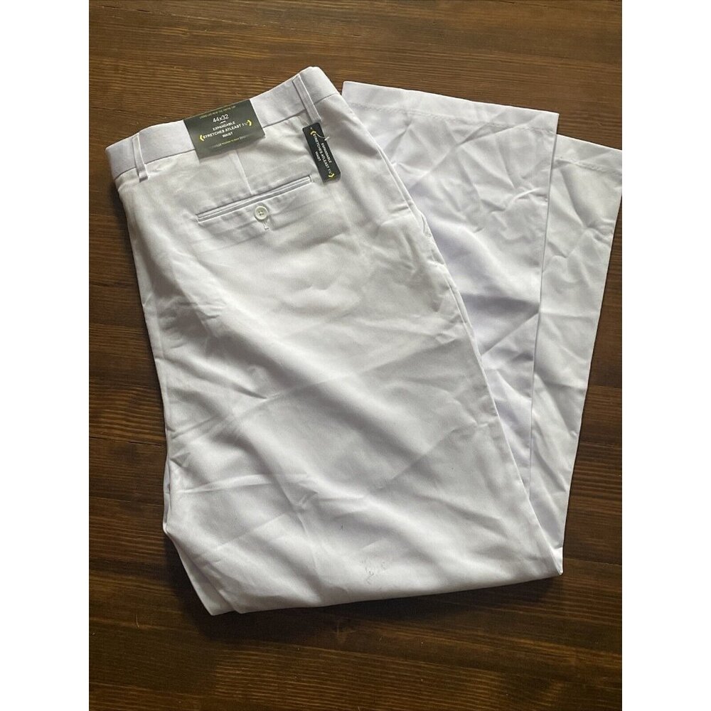 MEN'S WHITE PLEATED DRESS PANTS SLACKS TROUSERS WHITE NWT